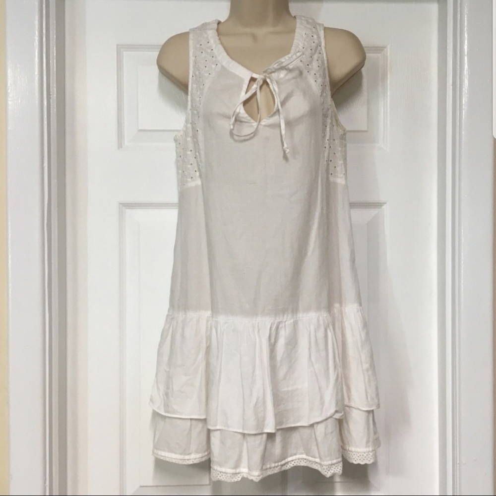 Anthropologie Eloise White Eyelet Dress XS